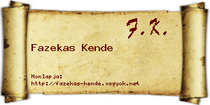Fazekas Kende névjegykártya