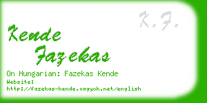 kende fazekas business card